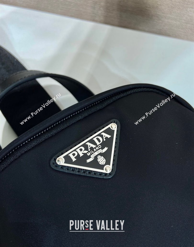 Prada Re-Nylon and Saffiano leather backpack bag 2VZ105 Black 2024 (YZ-240624048)