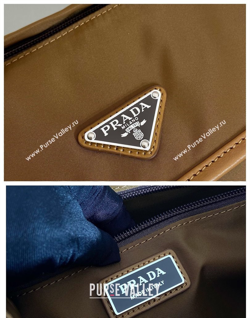 Prada Re-Nylon and leather shoulder bag 2VD066 Cork Beige 2024 (YZ-240624049)