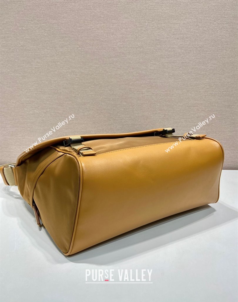 Prada Re-Nylon and leather shoulder bag 2VD052 Cork Beige 2024 (YZ-240624050)