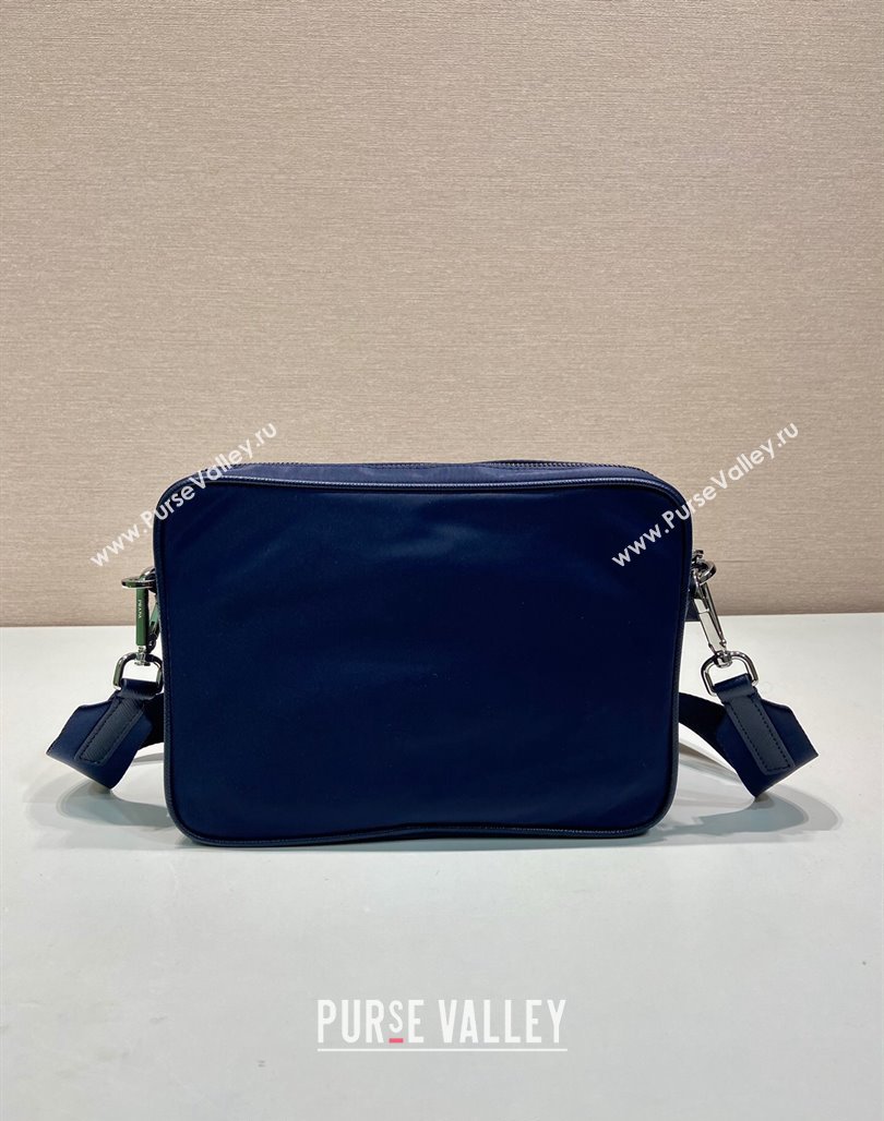 Prada Re-Nylon and Saffiano Leather Shoulder Bag 2VH133 Dark Blue 2024 (YZ-240624051)