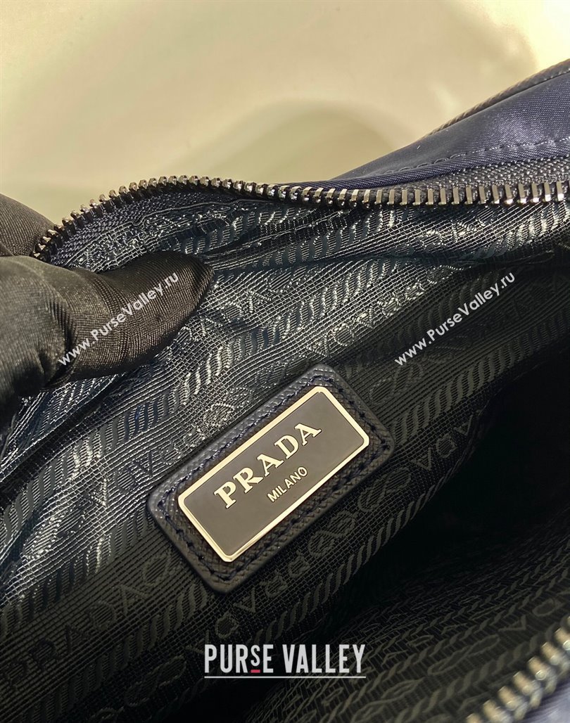 Prada Re-Nylon and Saffiano Leather Shoulder Bag 2VH133 Dark Blue 2024 (YZ-240624051)