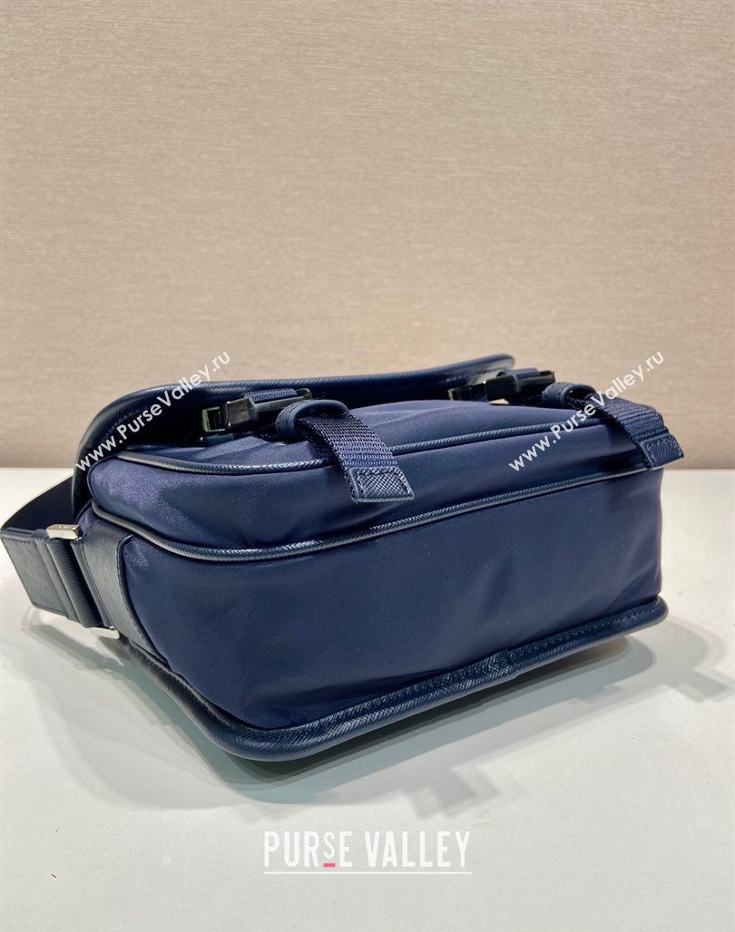 Prada Mens Nylon and Saffiano Leather Shoulder Bag 2VD034 Dark Blue 2024 (YZ-240624052)