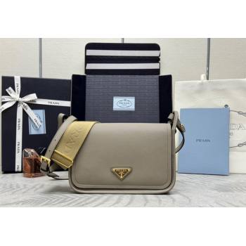 Prada Leather Shoulder bag 1BD372 Grey 2024 (YZ-240624053)