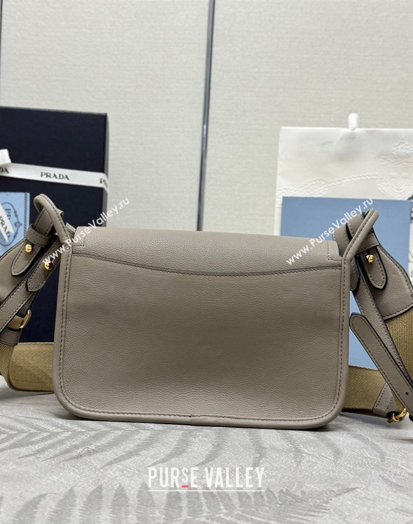 Prada Leather Shoulder bag 1BD372 Grey 2024 (YZ-240624053)