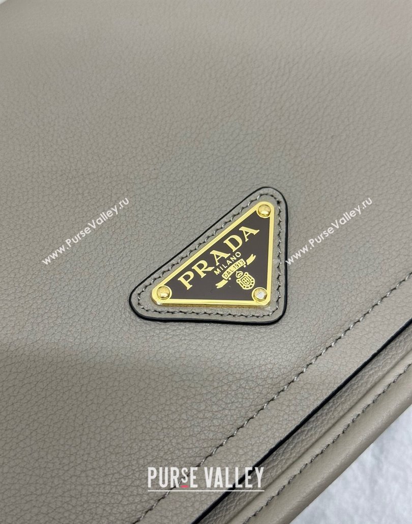 Prada Leather Shoulder bag 1BD372 Grey 2024 (YZ-240624053)