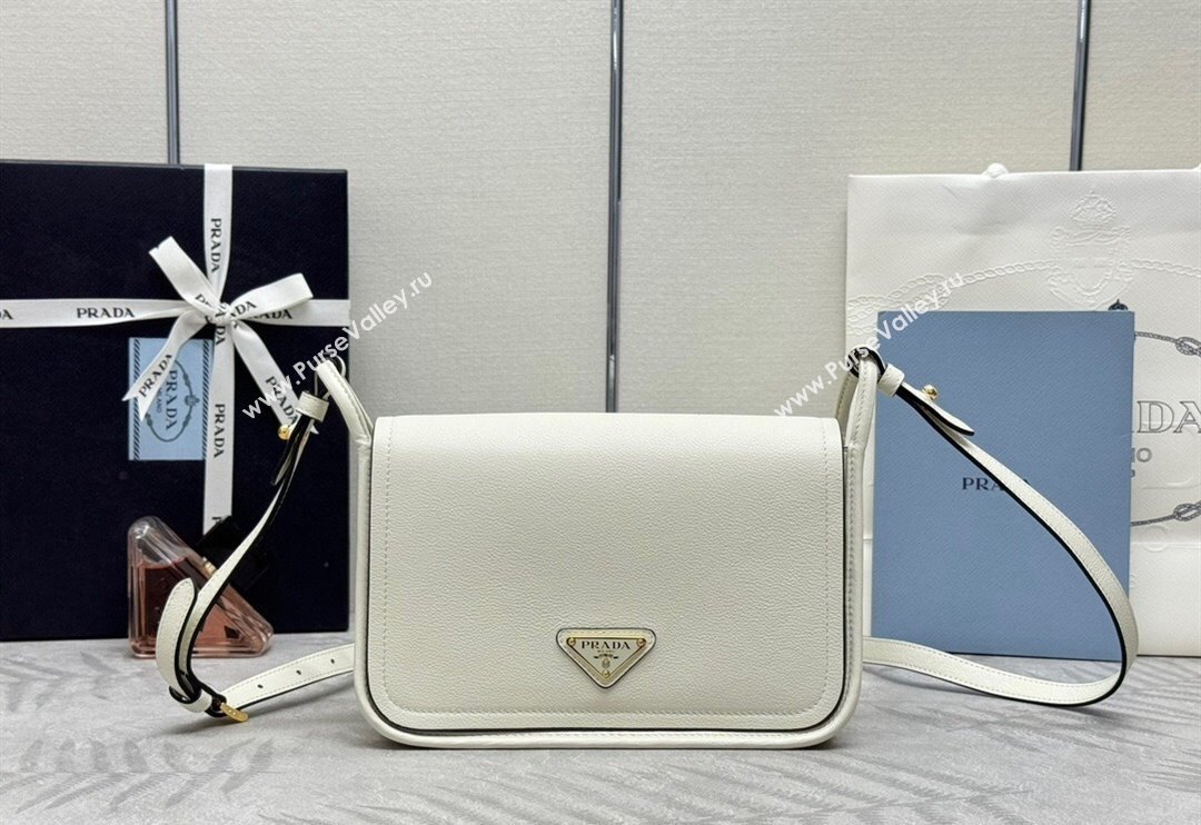 Prada Leather Shoulder bag 1BD372 White 2024 (YZ-240624054)