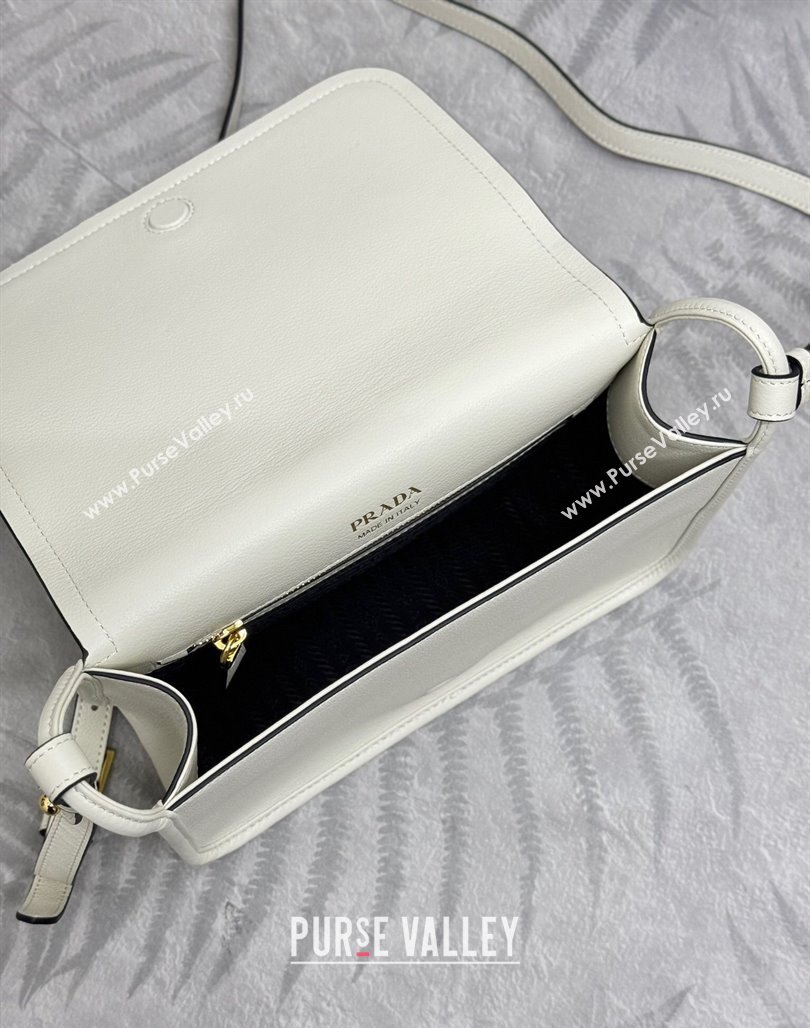 Prada Leather Shoulder bag 1BD372 White 2024 (YZ-240624054)