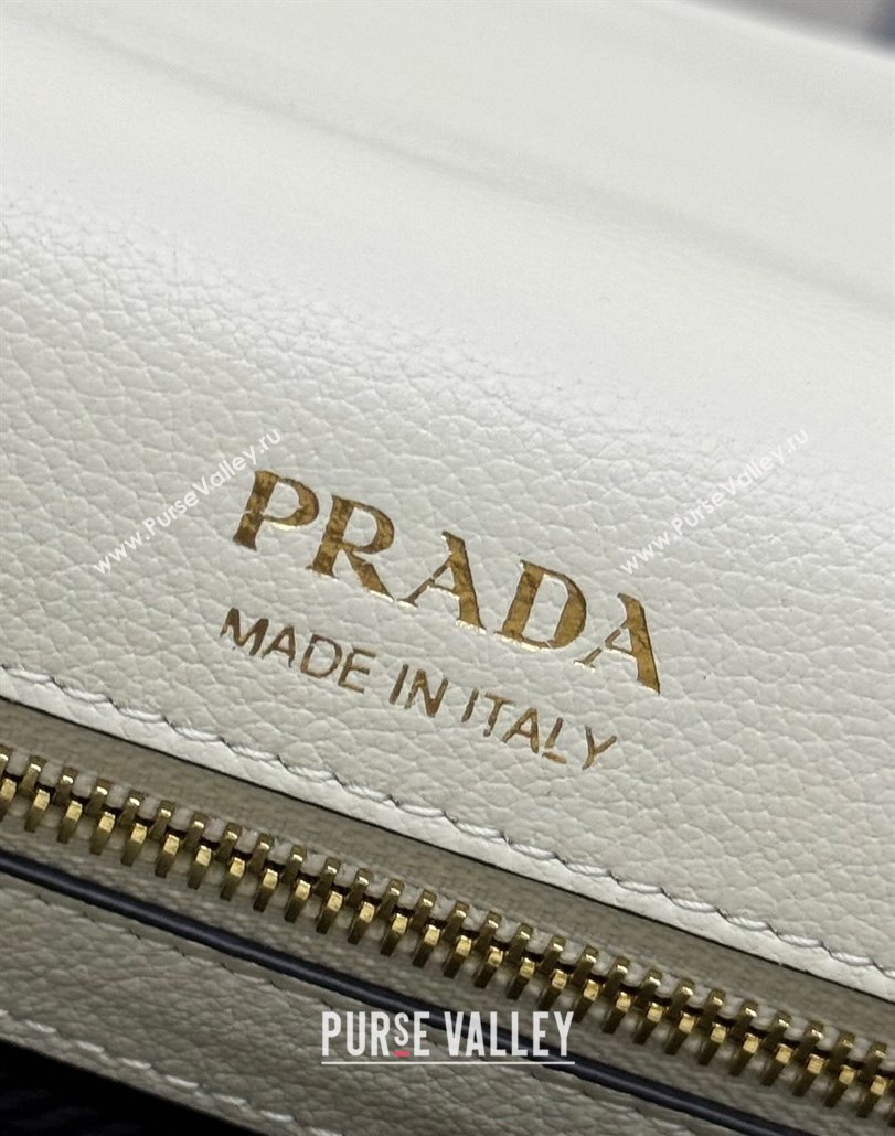 Prada Leather Shoulder bag 1BD372 White 2024 (YZ-240624054)