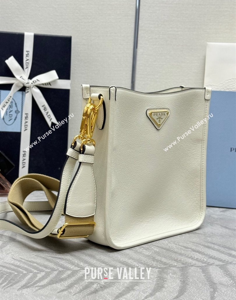 Prada Leather Bucket bag 1BH220 White 2024 (YZ-240624057)