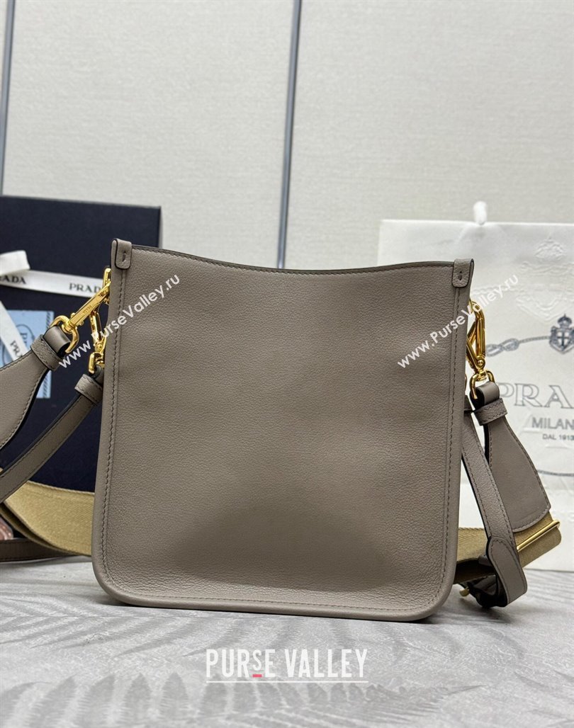 Prada Leather Bucket bag 1BH220 Grey 2024 (YZ-240624060)