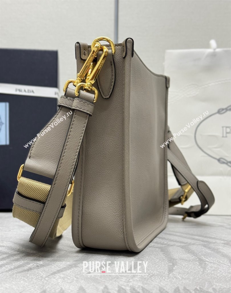 Prada Leather Bucket bag 1BH220 Grey 2024 (YZ-240624060)