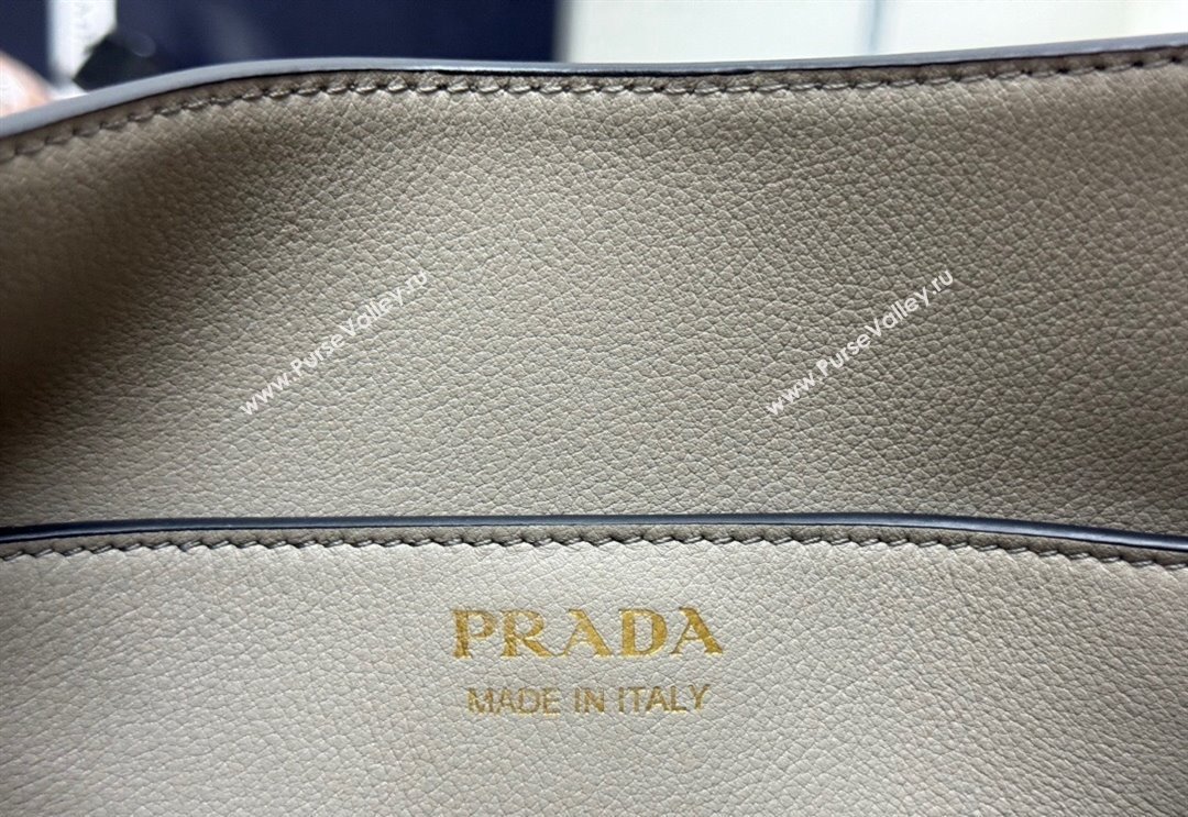 Prada Leather Bucket bag 1BH220 Grey 2024 (YZ-240624060)