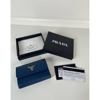 Prada Small Saffiano leather wallet Blue 2024 1MH025 (YZ-240624064)