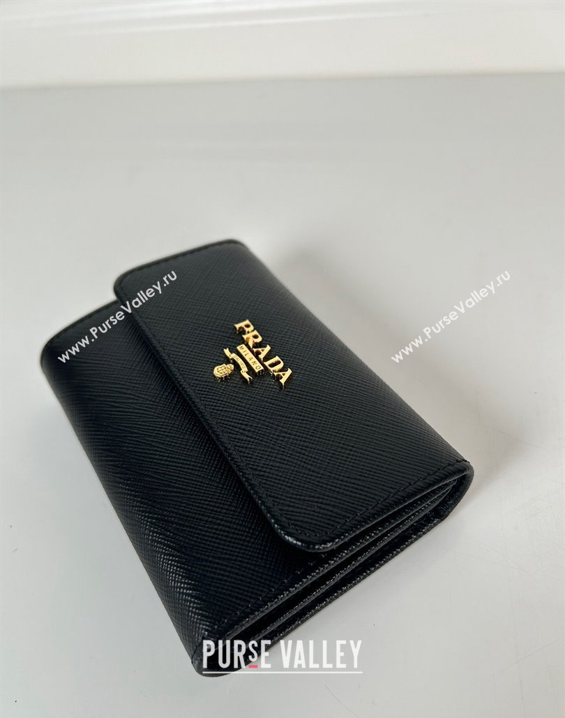 Prada Small Saffiano leather wallet Black/Logo 2024 1MH025 (YZ-240624066)