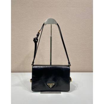 Prada Shiny Leather Shoulder bag Black 2024 1BD082 (YZ-240624045)