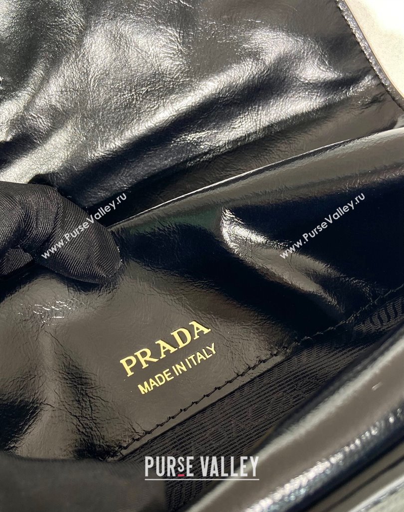 Prada Shiny Leather Shoulder bag Black 2024 1BD082 (YZ-240624045)