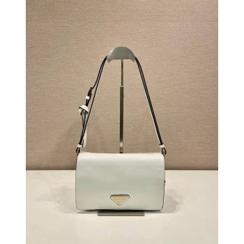 Prada Shiny Leather Shoulder bag White 2024 1BD082 (YZ-240624046)