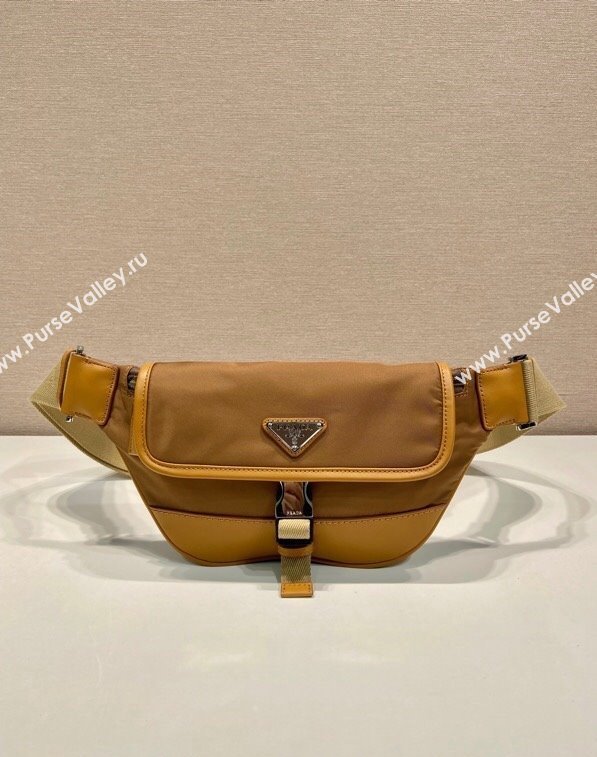 Prada Re-Nylon and leather belt bag 2VH176 Cork Beige 2024 (YZ-240624047)