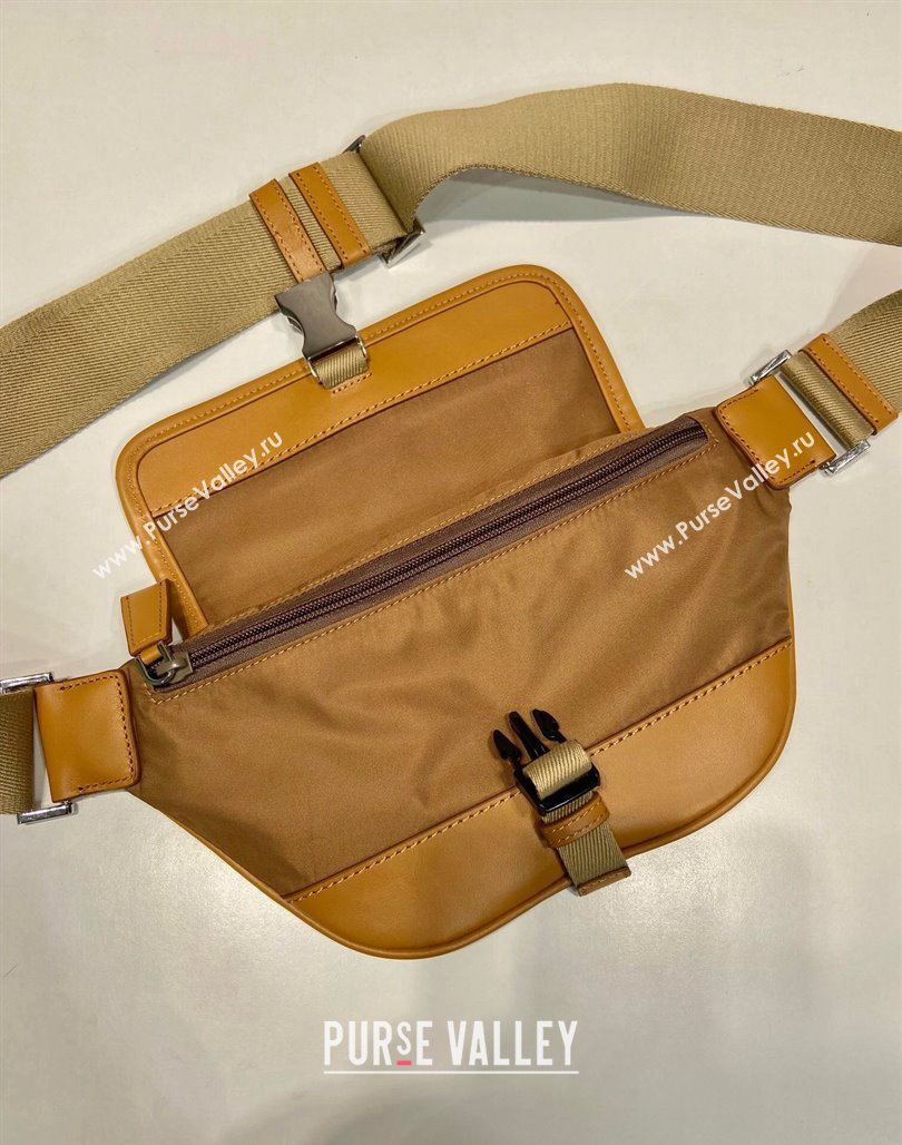 Prada Re-Nylon and leather belt bag 2VH176 Cork Beige 2024 (YZ-240624047)