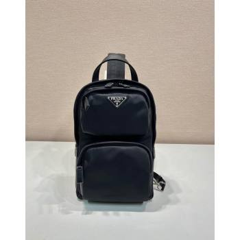 Prada Re-Nylon and Saffiano leather backpack bag 2VZ105 Black 2024 (YZ-240624048)