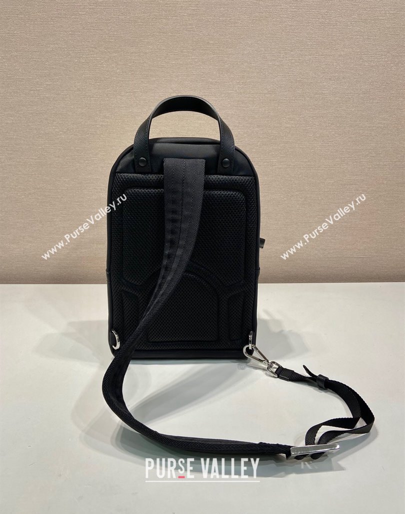 Prada Re-Nylon and Saffiano leather backpack bag 2VZ105 Black 2024 (YZ-240624048)