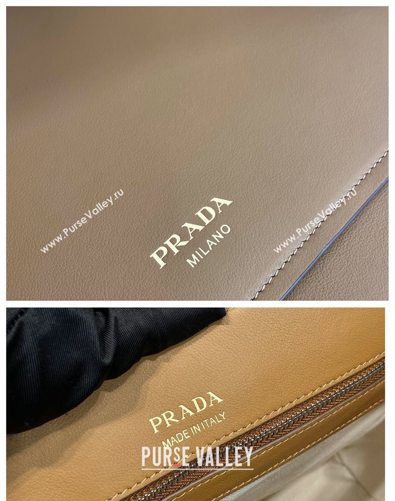 Prada Mens Large Leather shoulder bag Dark Beige 2024 2VD068 (YZ-240715042)