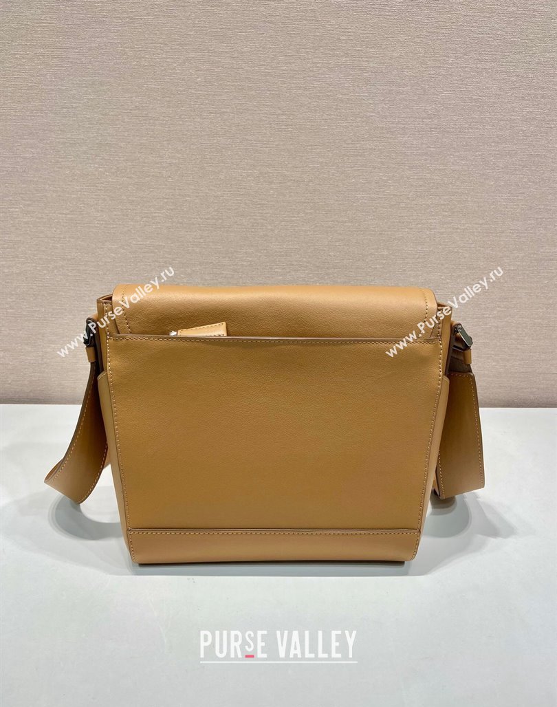 Prada Mens Medium Leather shoulder bag Dark Beige 2024 2VD069 (YZ-240715044)