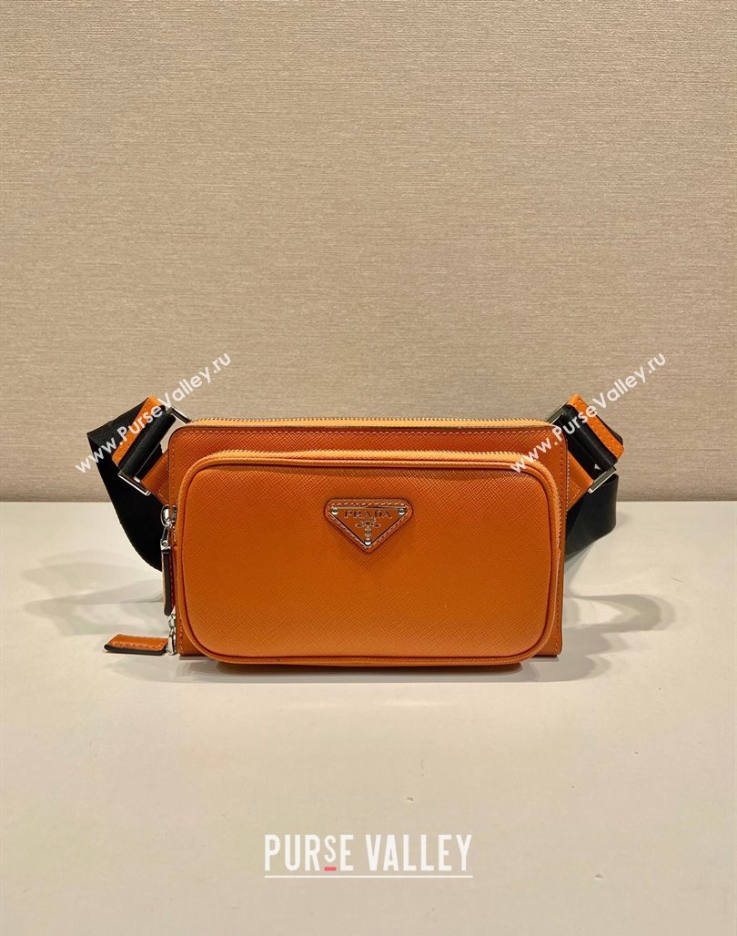 Prada Mens Saffiano Leather Belt bag 2VH156 Orange 2024 (YZ-240715046)