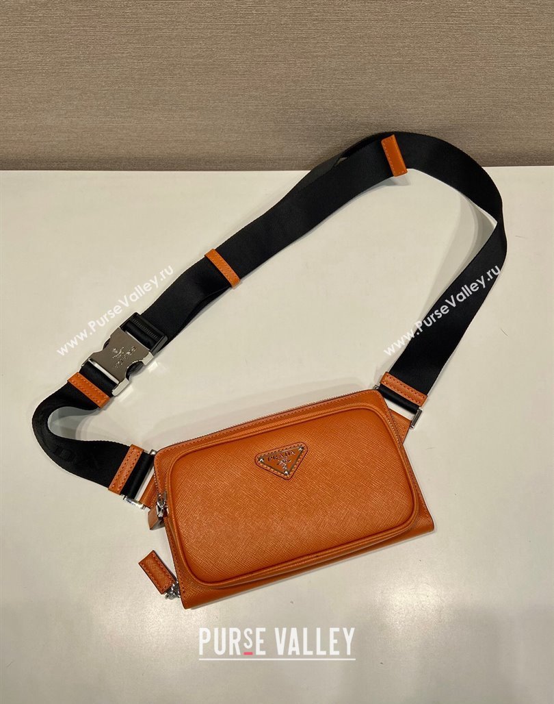 Prada Mens Saffiano Leather Belt bag 2VH156 Orange 2024 (YZ-240715046)