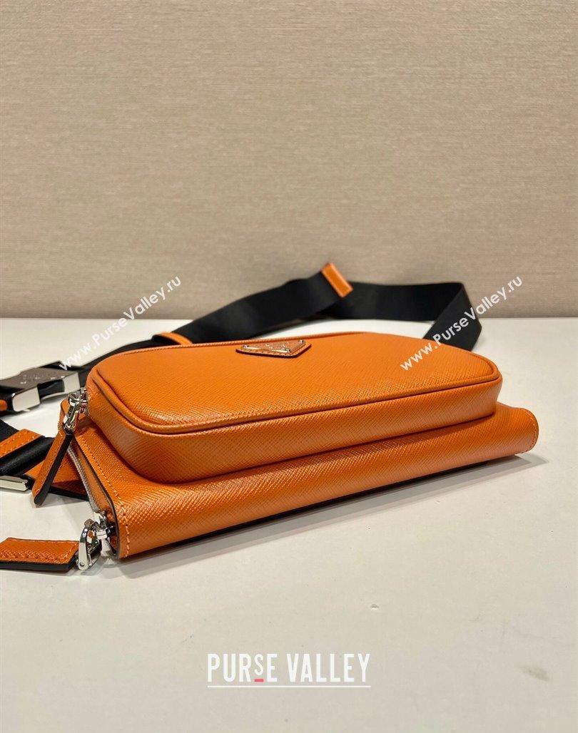 Prada Mens Saffiano Leather Belt bag 2VH156 Orange 2024 (YZ-240715046)