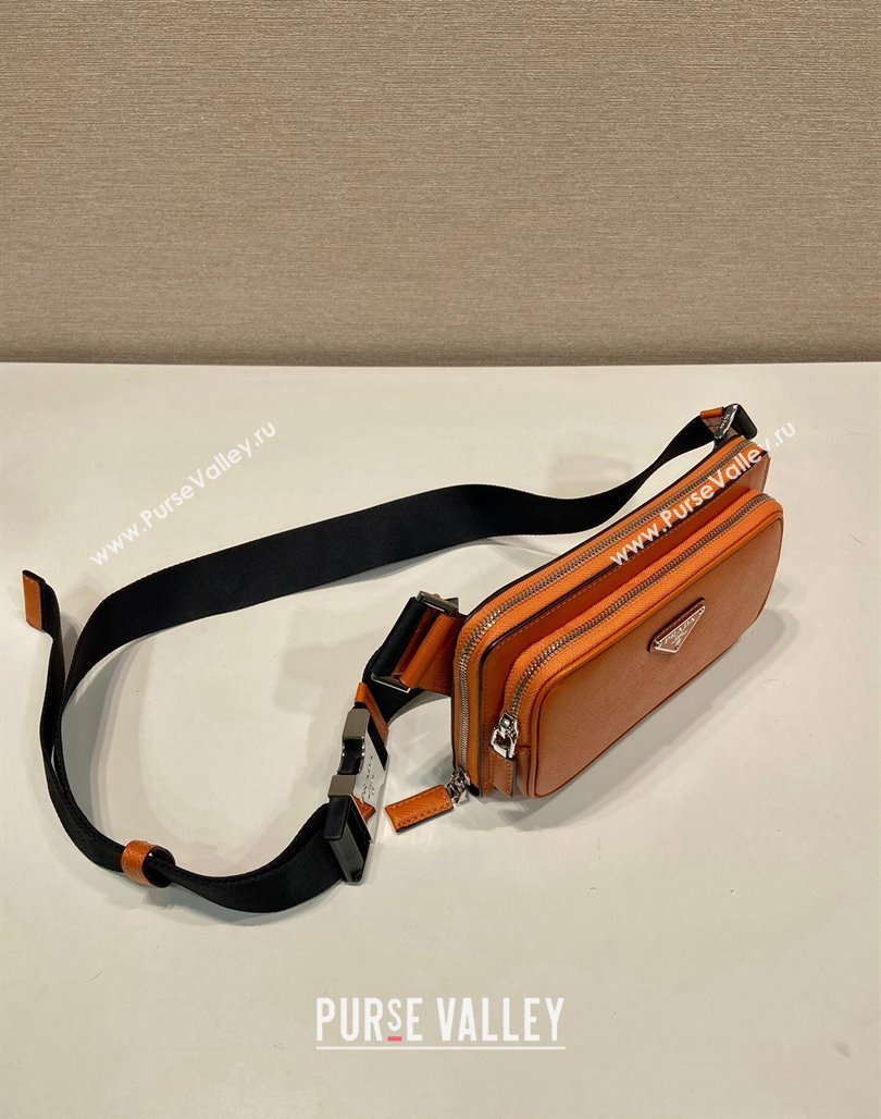 Prada Mens Saffiano Leather Belt bag 2VH156 Orange 2024 (YZ-240715046)