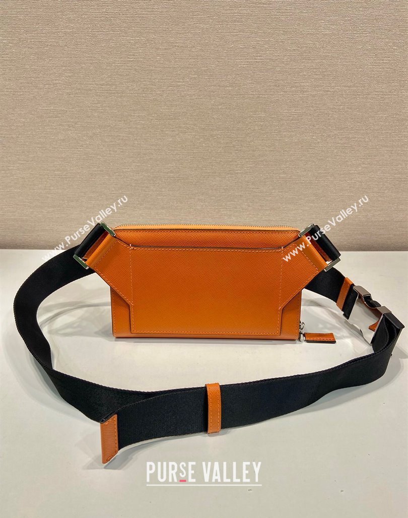 Prada Mens Saffiano Leather Belt bag 2VH156 Orange 2024 (YZ-240715046)