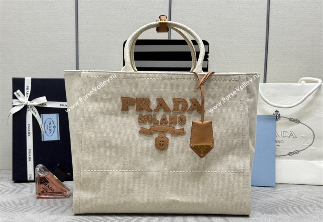 Prada Large linen blend tote bag 2024 1BG473 (YZ-240715047)