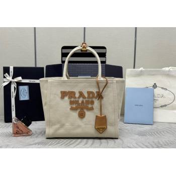 Prada Medium linen blend tote bag 2024 1BG474 (YZ-240715048)