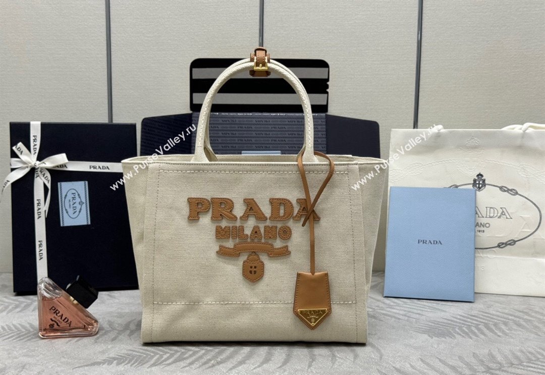 Prada Medium linen blend tote bag 2024 1BG474 (YZ-240715048)