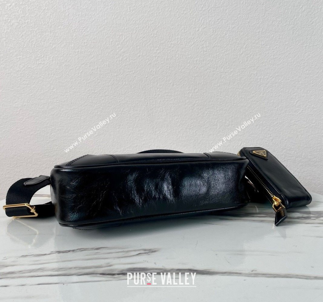 Prada Re-Edition 2005 shiny leather shoulder bag Black 2024 1BH204 (YZ-240715050)