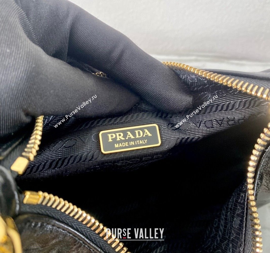 Prada Re-Edition 2005 shiny leather shoulder bag Black 2024 1BH204 (YZ-240715050)