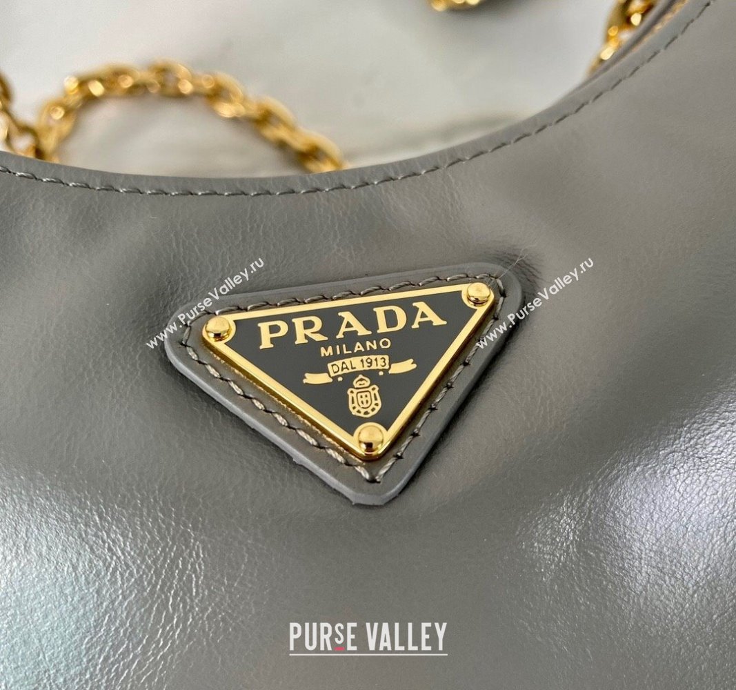 Prada Re-Edition 2005 shiny leather shoulder bag Grey 2024 1BH204 (YZ-240715052)