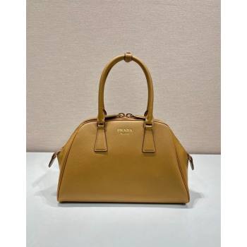 Prada Medium Saffiano leather top handle bag Dark Beige 2024 1BG537 (YZ-240715055)