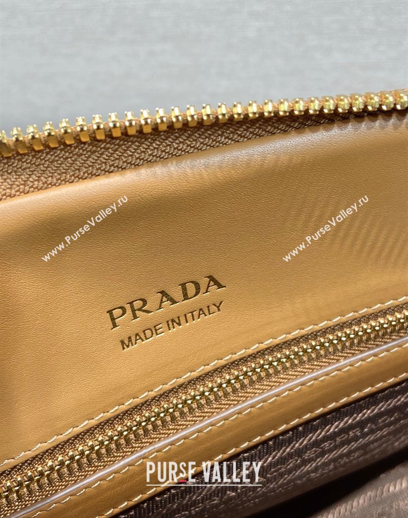 Prada Medium Saffiano leather top handle bag Dark Beige 2024 1BG537 (YZ-240715055)