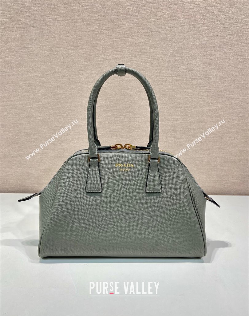 Prada Medium Saffiano leather top handle bag Grey 2024 1BG537 (YZ-240715056)