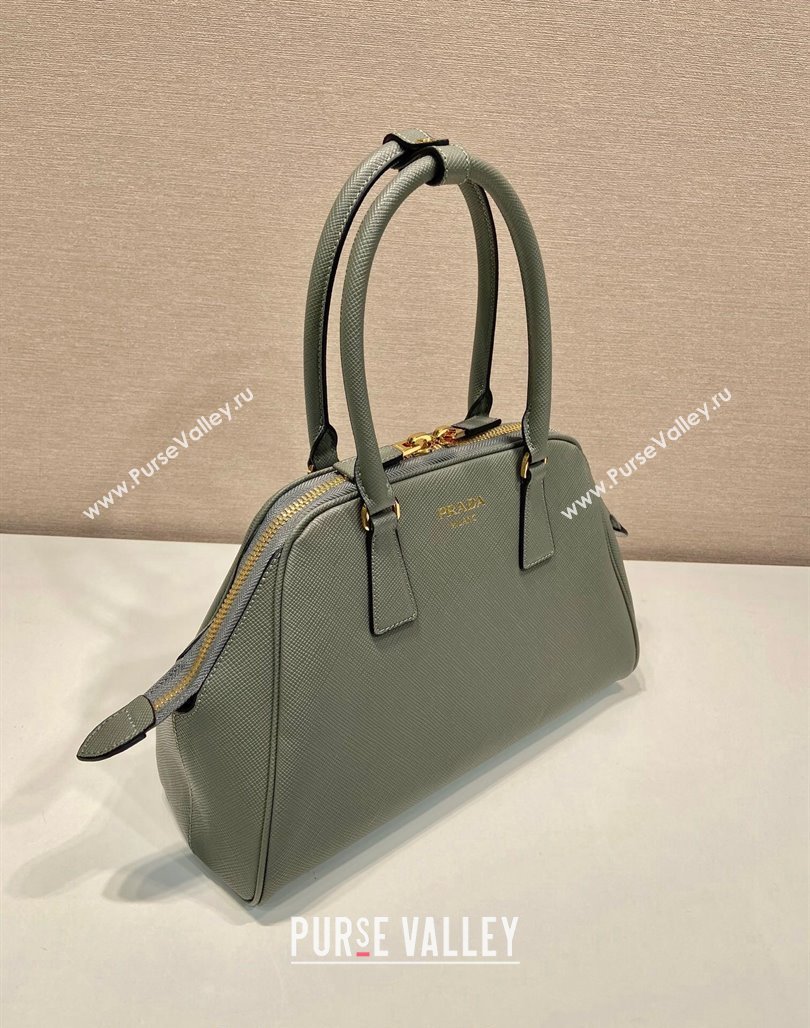 Prada Medium Saffiano leather top handle bag Grey 2024 1BG537 (YZ-240715056)