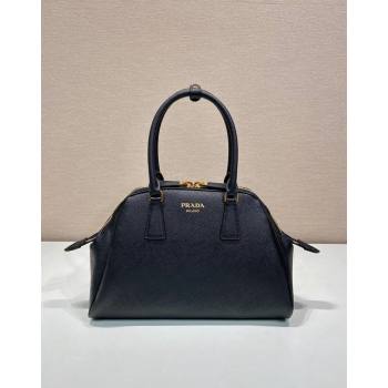 Prada Medium Saffiano leather top handle bag Black 2024 1BG537 (YZ-240715057)