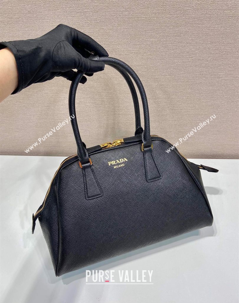 Prada Medium Saffiano leather top handle bag Black 2024 1BG537 (YZ-240715057)