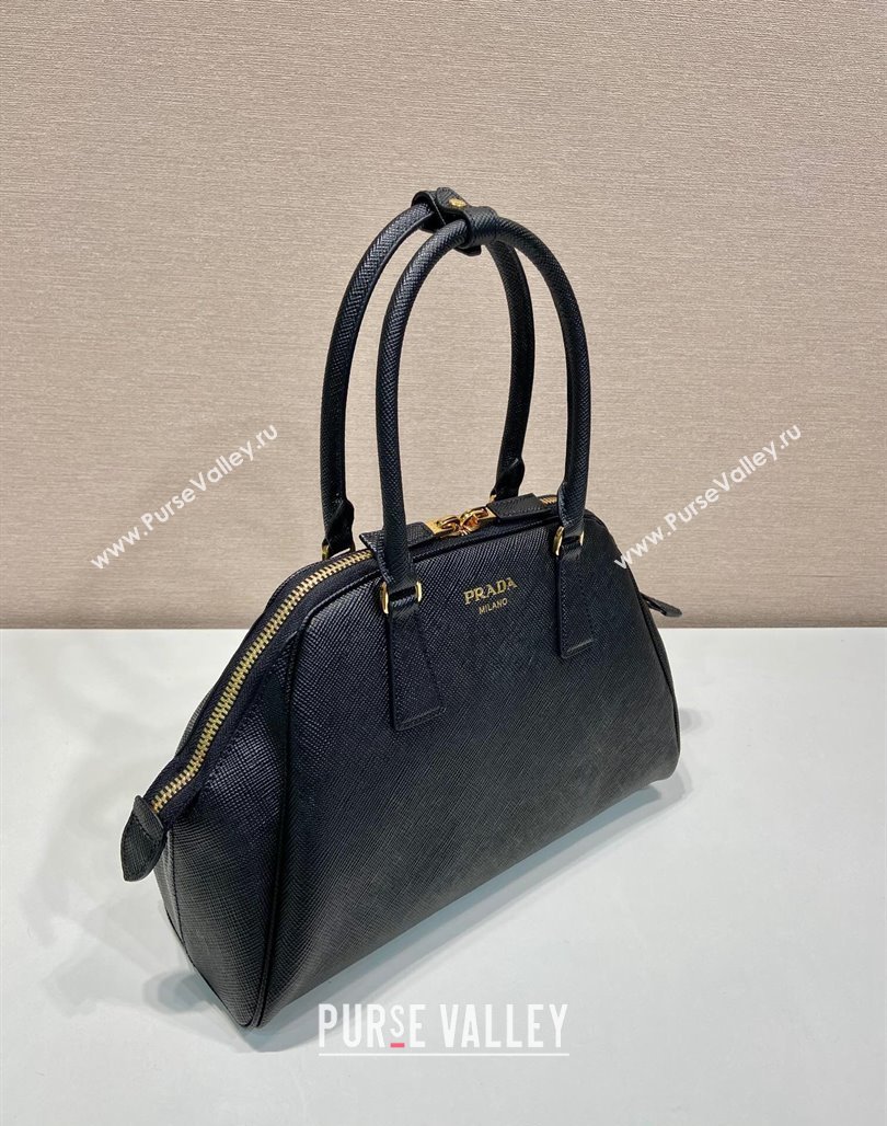 Prada Medium Saffiano leather top handle bag Black 2024 1BG537 (YZ-240715057)