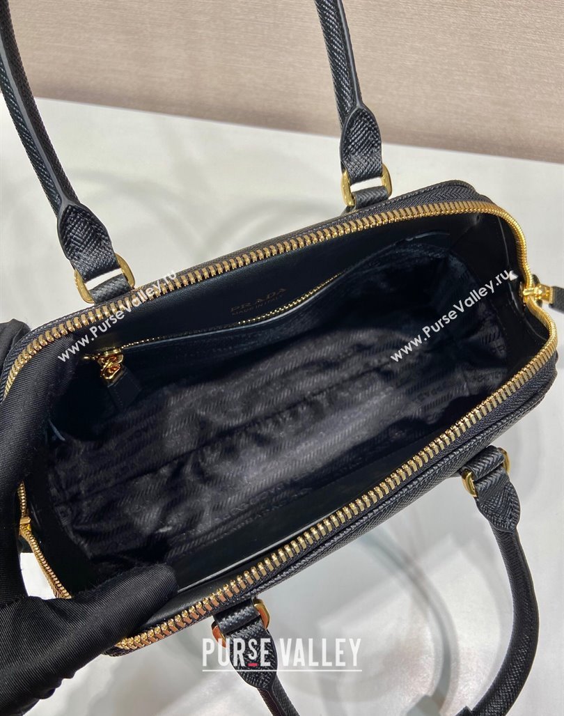 Prada Medium Saffiano leather top handle bag Black 2024 1BG537 (YZ-240715057)