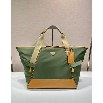 Prada Mens Re-Nylon and leather duffel bag Green 2024 2VC040 (YZ-240715058)