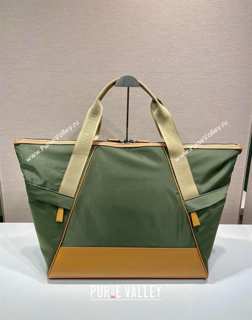 Prada Mens Re-Nylon and leather duffel bag Green 2024 2VC040 (YZ-240715058)