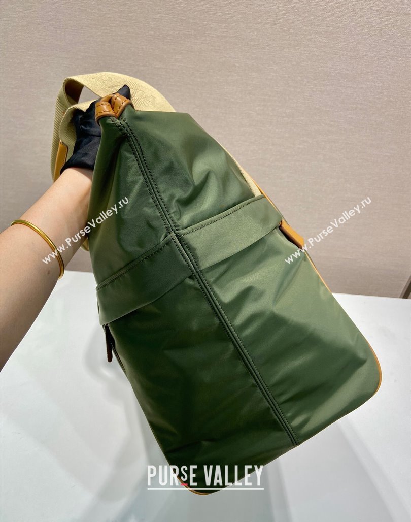 Prada Mens Re-Nylon and leather duffel bag Green 2024 2VC040 (YZ-240715058)