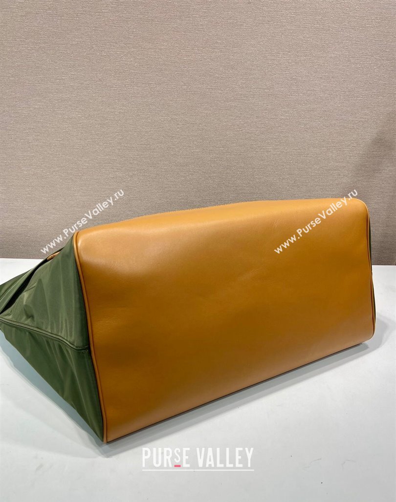 Prada Mens Re-Nylon and leather duffel bag Green 2024 2VC040 (YZ-240715058)